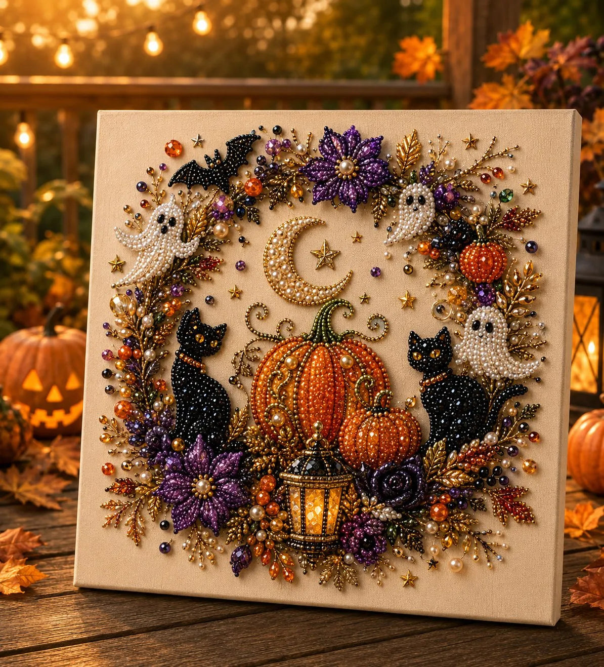 👻Halloween Pearl Art DIY Kit – Turn Tiny Pearls into Spooky-Cute Magic
