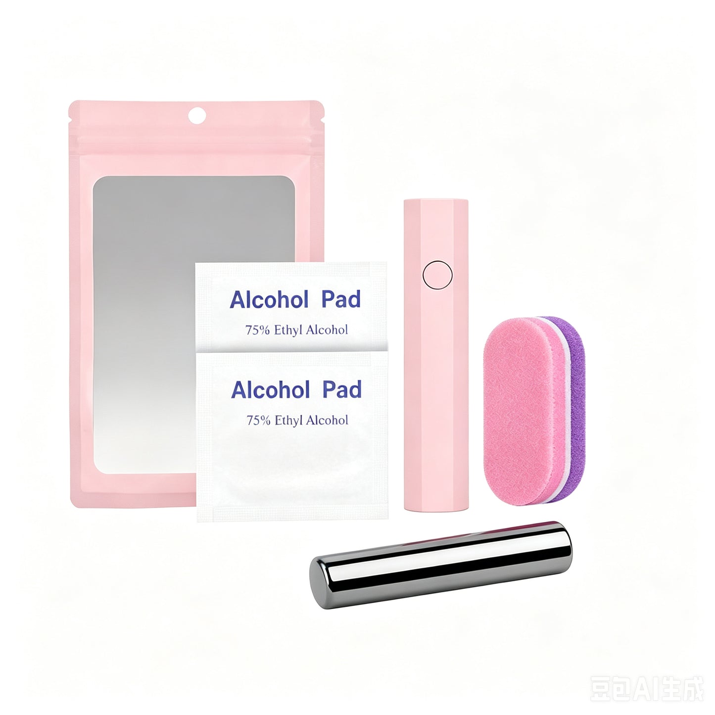 Nail tool kit - Nail Lamp+Cat Eye Magnet+Mini Sponge File + Nail Cleaning Pads Set