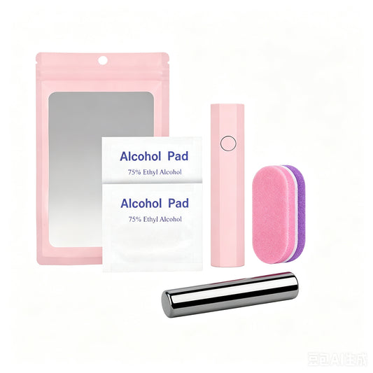 Nail tool kit - Nail Lamp+Cat Eye Magnet+Mini Sponge File + Nail Cleaning Pads Set