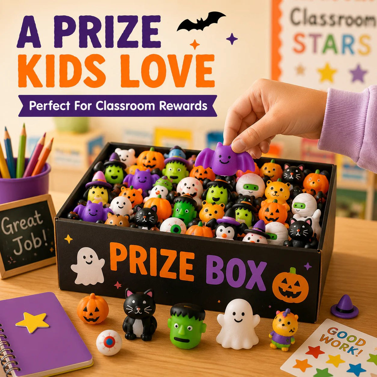 Halloween Mochi Squishy Toys | Non‑Candy Trick or Treat Goodie Bag Fillers for Kids Halloween Party Favors