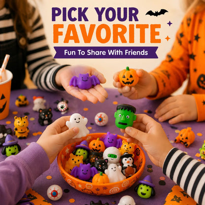 Halloween Mochi Squishy Toys | Non‑Candy Trick or Treat Goodie Bag Fillers for Kids Halloween Party Favors