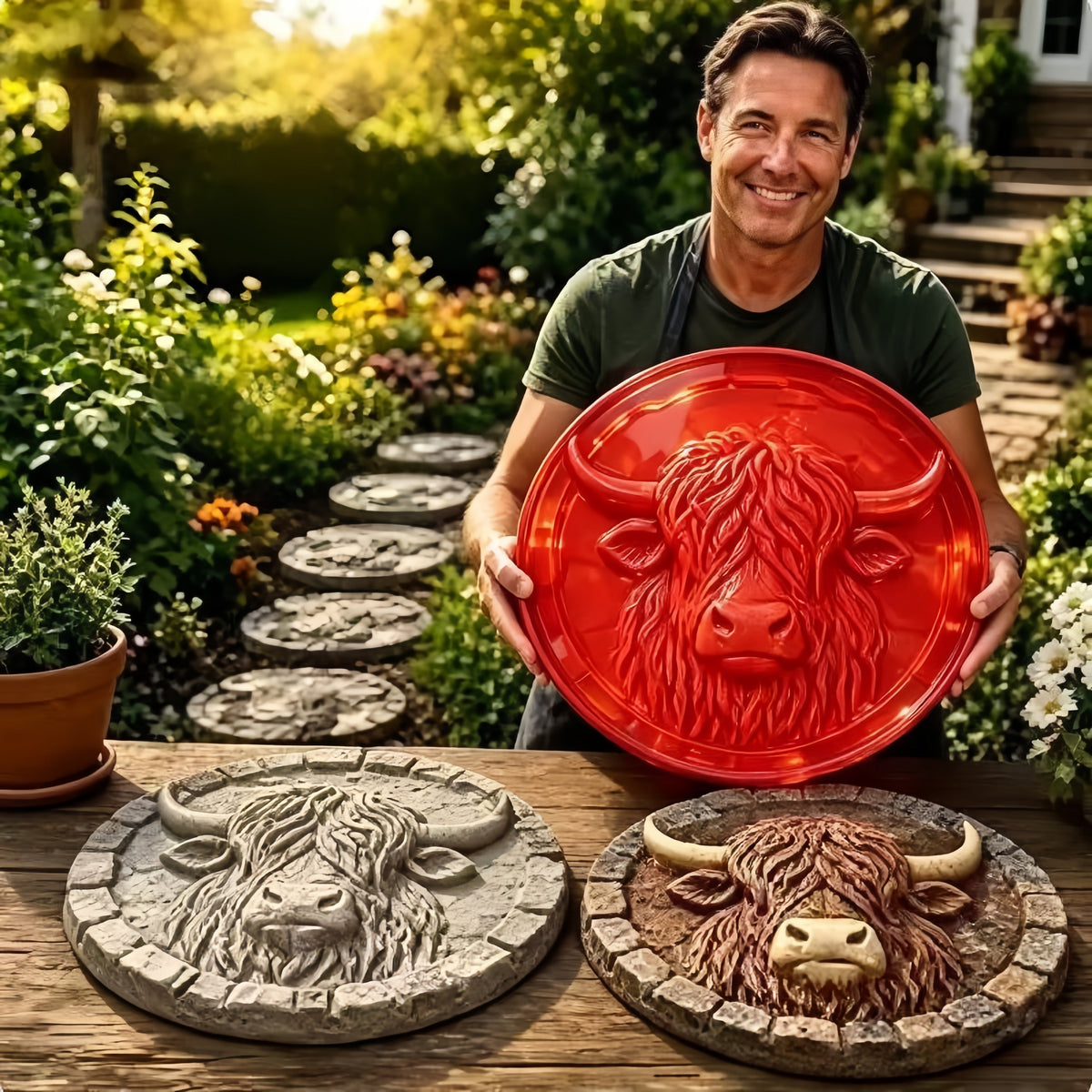 Reusable Sunflower Stepping Stone Mold,DIY Garden Path Paver Mold Garden & Walkway Decoration