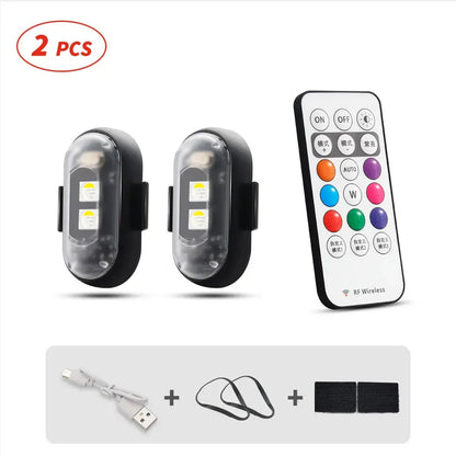 RGB LED Strobe Light Kit - Wireless Remote Multi-Mode Flashing For Night Riding Visibility & Safety Upgrade