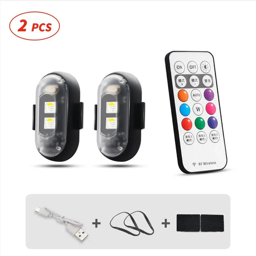RGB LED Strobe Light Kit - Wireless Remote Multi-Mode Flashing For Night Riding Visibility & Safety Upgrade
