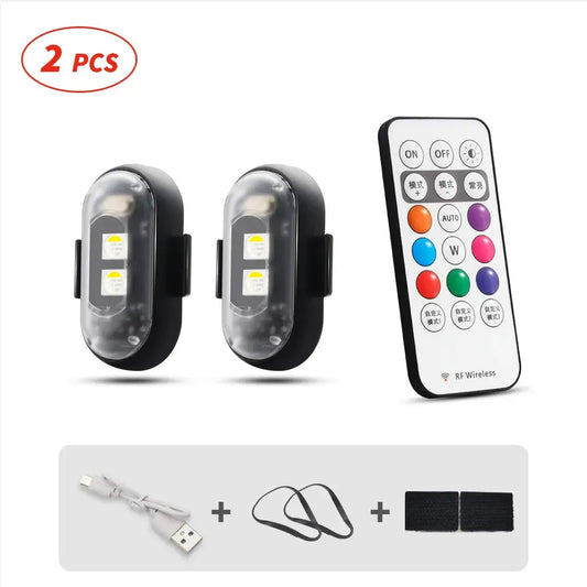 RGB LED Strobe Light Kit - Wireless Remote Multi-Mode Flashing For Night Riding Visibility & Safety Upgrade