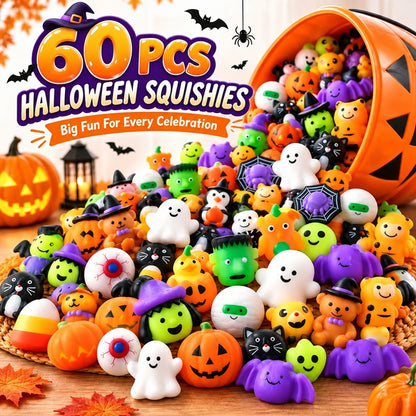 Halloween Mochi Squishy Toys | Non‑Candy Trick or Treat Goodie Bag Fillers for Kids Halloween Party Favors