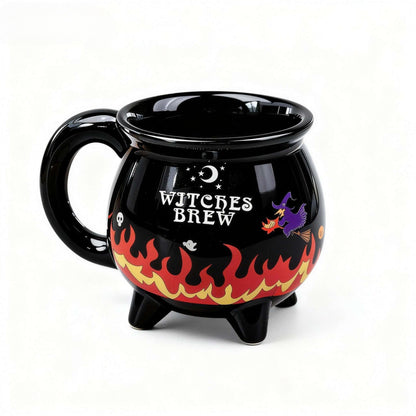 Custom Witch Cauldron Coffee Mug - Personalized Halloween Witchy Gifts For Besties, Sisters, BFF, Family, Yourself - Brewing Up A Wicked Spell