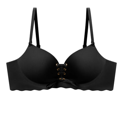 Drawstring Push Up Bra | Instant Cleavage & Anti-Sagging | Add 2 Cups Padded Wireless Strapless Bras Comfort Bra for A B C Cups Womenswear Minimalist Pink