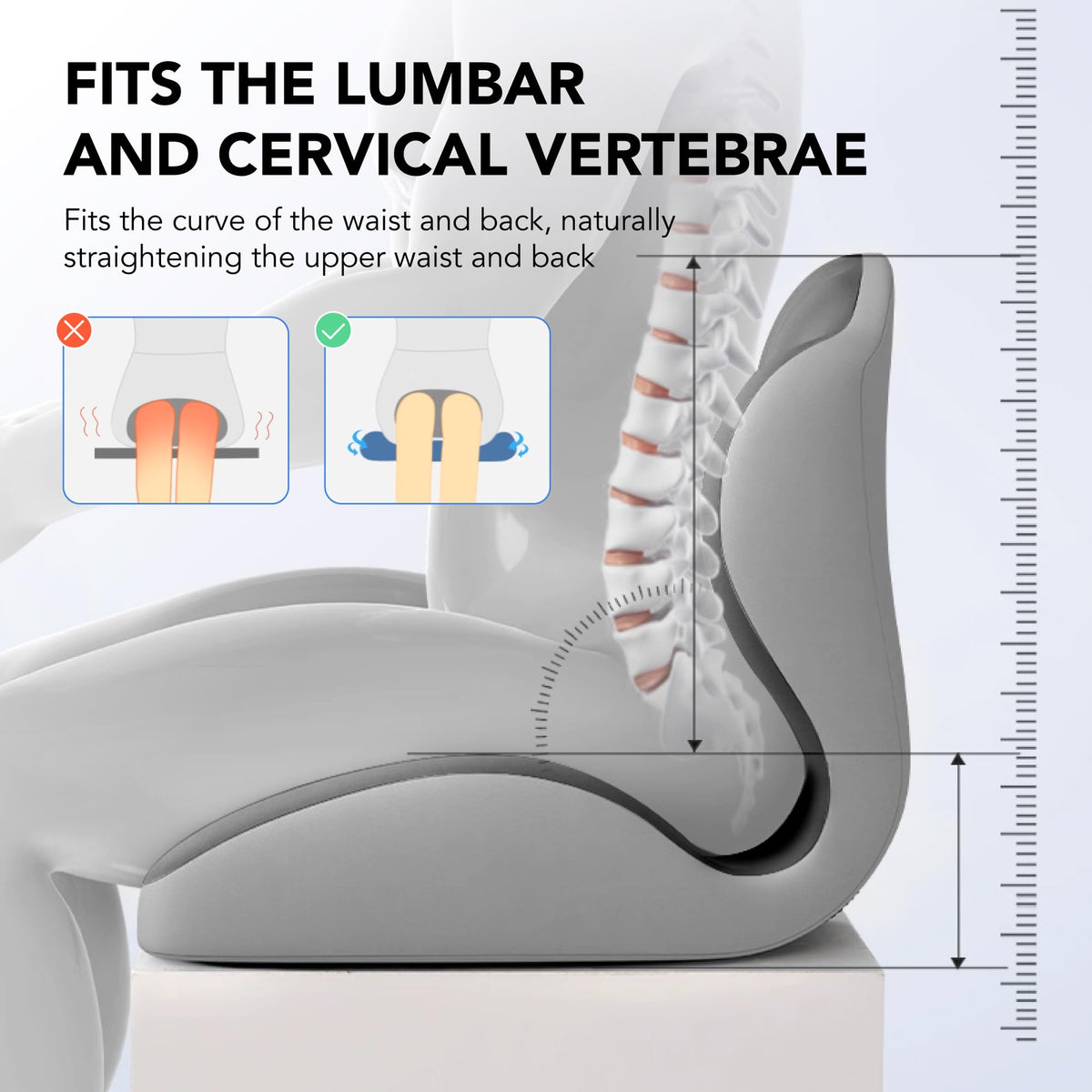 Ergonomic Lumbar & Seat Support Cushion  Suitable for office chairs, car seats, and home use – relieves back and hip pain.