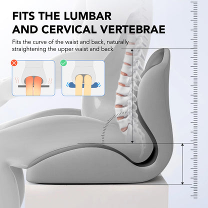Ergonomic Lumbar & Seat Support Cushion  Suitable for office chairs, car seats, and home use – relieves back and hip pain.