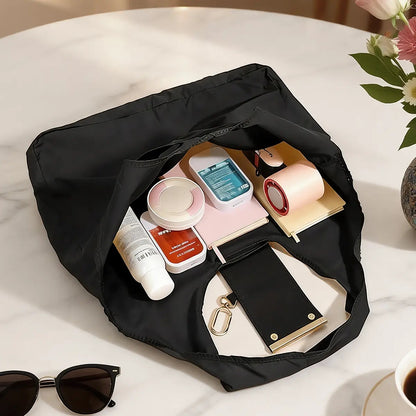 Foldable Keychain Nylon Storage Bag - Reusable Casual Shopping Bag with Key Ring for Travel-Ready Daily Carry