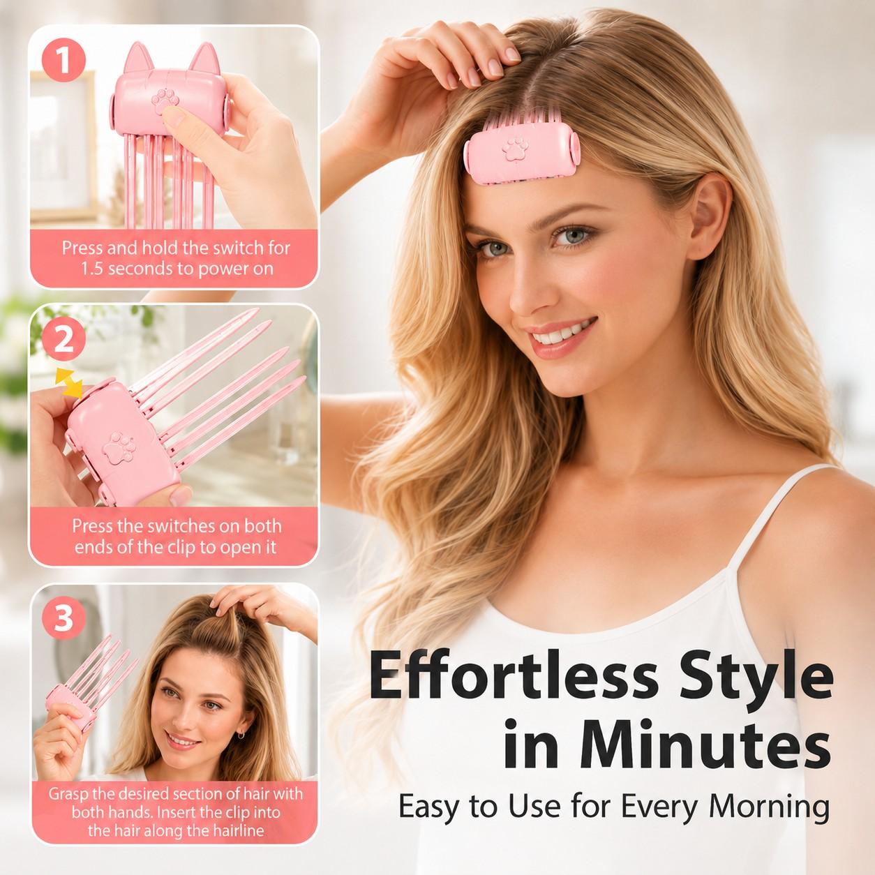 Wireless Heated Volumizing Root Lift Clip for Flat Fine Hair