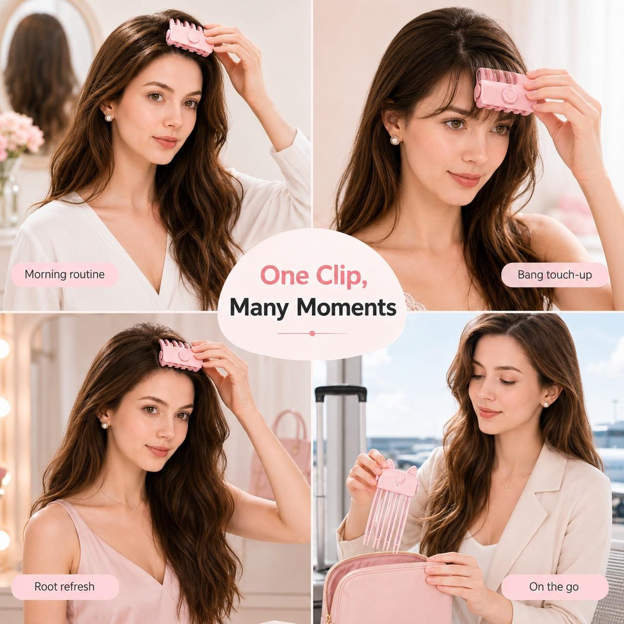 Wireless Heated Volumizing Root Lift Clip for Flat Fine Hair