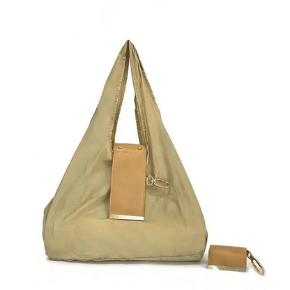 Foldable Keychain Nylon Storage Bag - Reusable Casual Shopping Bag with Key Ring for Travel-Ready Daily Carry