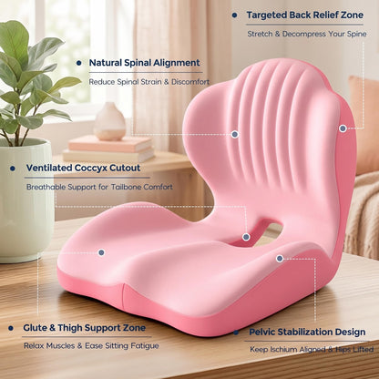 Ergonomic Lumbar & Seat Support Cushion  Suitable for office chairs, car seats, and home use – relieves back and hip pain.