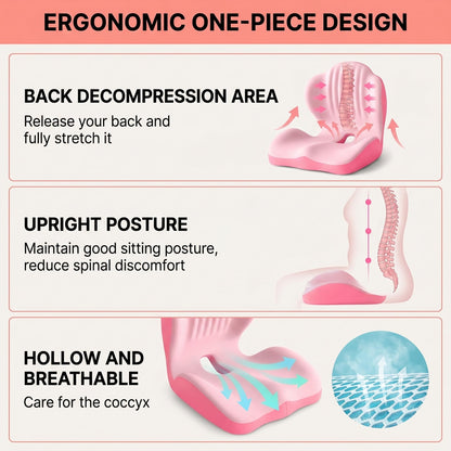 Ergonomic Lumbar & Seat Support Cushion  Suitable for office chairs, car seats, and home use – relieves back and hip pain.