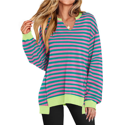 SOIVAI Womens Oversized Sweatshirt V Neck Long Sleeve Tunic Lightweight Pullover 2026 Winter Casual Tops Teen Girl Outfits