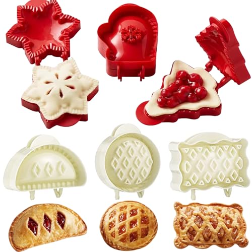 6 PCS Holiday Mini Hand Pie Molds Set, Hand Pie Maker Press for Fall Baking, Halloween & Thanksgiving