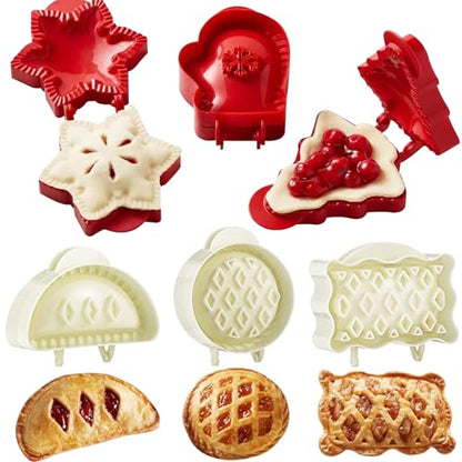 6 PCS Holiday Mini Hand Pie Molds Set, Hand Pie Maker Press for Fall Baking, Halloween & Thanksgiving