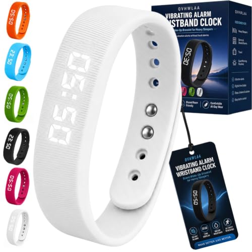 Vibrating Alarm Wristband Watch, Silent Shock Alarm Bracelet for Heavy Sleepers, Waterproof Digital Wristband for Men Women Travel