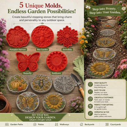 Reusable Sunflower Stepping Stone Mold,DIY Garden Path Paver Mold Garden & Walkway Decoration