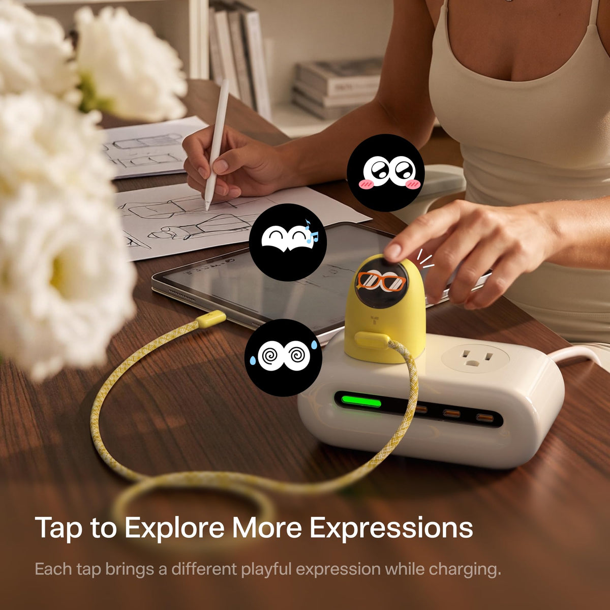 FlashEye Dot for iPhone18/17/16/15/14 Pro Max, Duo, iPad, MacBook Smart Display Charger