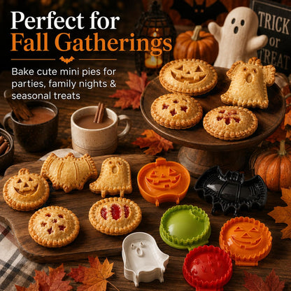 6 PCS Holiday Mini Hand Pie Molds Set, Hand Pie Maker Press for Fall Baking, Halloween & Thanksgiving