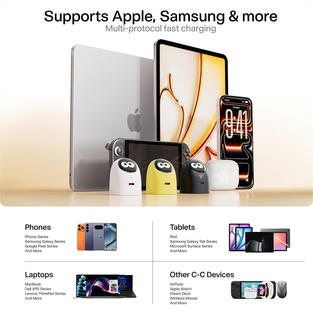 FlashEye Dot for iPhone18/17/16/15/14 Pro Max, Duo, iPad, MacBook Smart Display Charger