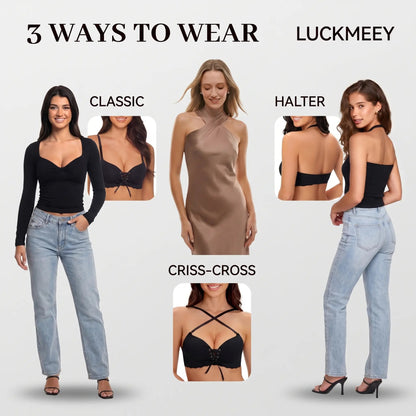 Drawstring Push Up Bra | Instant Cleavage & Anti-Sagging | Add 2 Cups Padded Wireless Strapless Bras Comfort Bra for A B C Cups Womenswear Minimalist Pink
