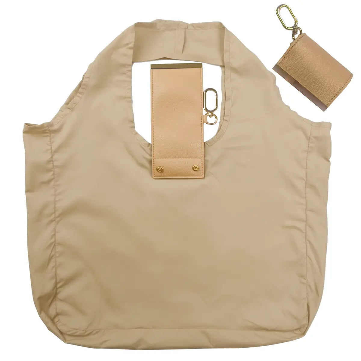 Foldable Keychain Nylon Storage Bag - Reusable Casual Shopping Bag with Key Ring for Travel-Ready Daily Carry